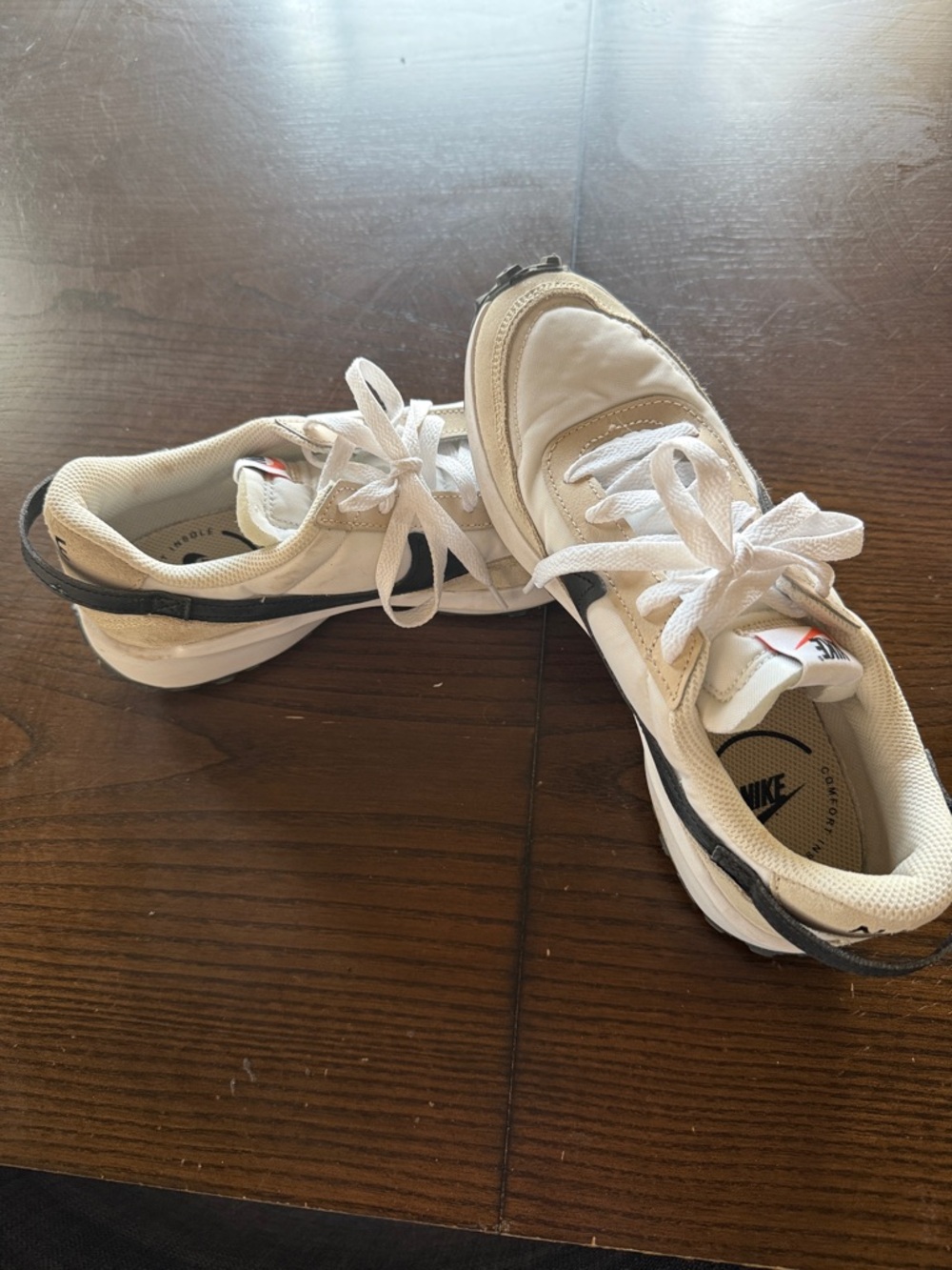 Nike White and Black Retro Runner Sneakers